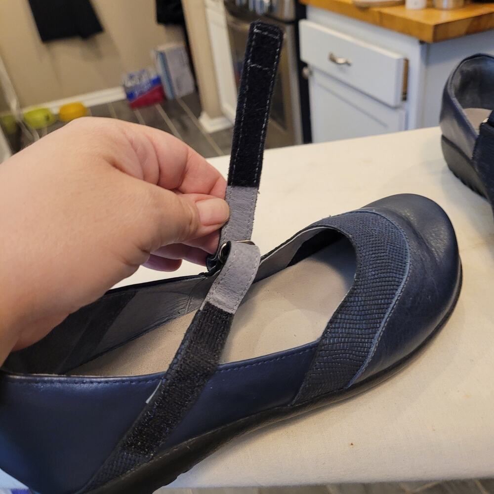 NAOT Blue Luga Mary Jane Shoes Size 39 US 8 to 8.5 Outdoor Comfort Preppy - Picture 6 of 13